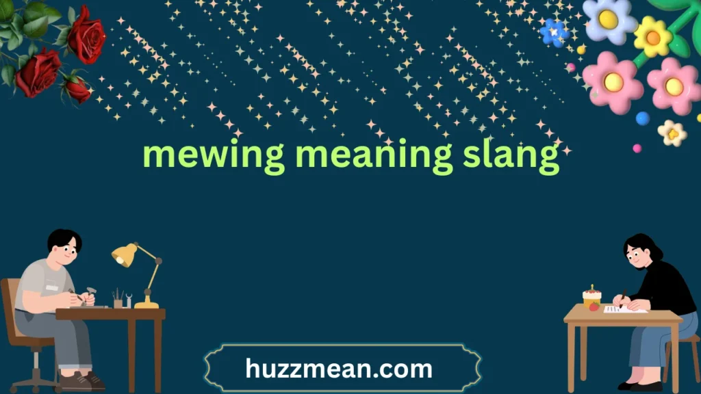 mewing meaning slang