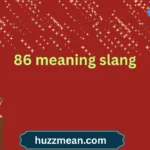 86 meaning slang