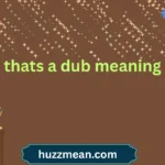 thats a dub meaning