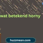 wat betekend horny