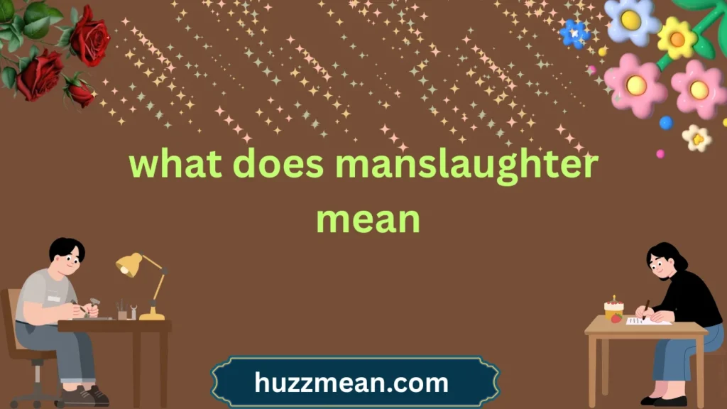 what does manslaughter mean